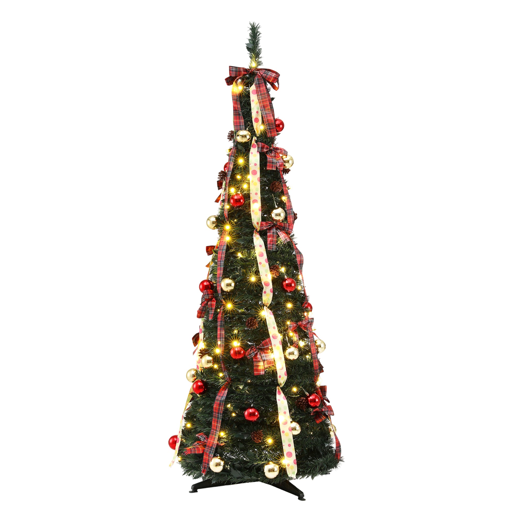 Jingle Jollys Pop Up Christmas Tree Pre Decorated Artificial Christmas Tree 197cm