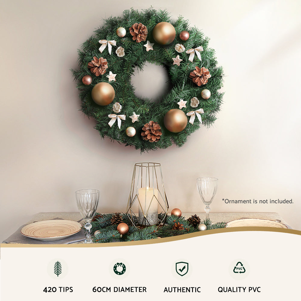 Jingle Jollys 60cm Christmas Wreath Garland Xmas Decorations Wedding Party