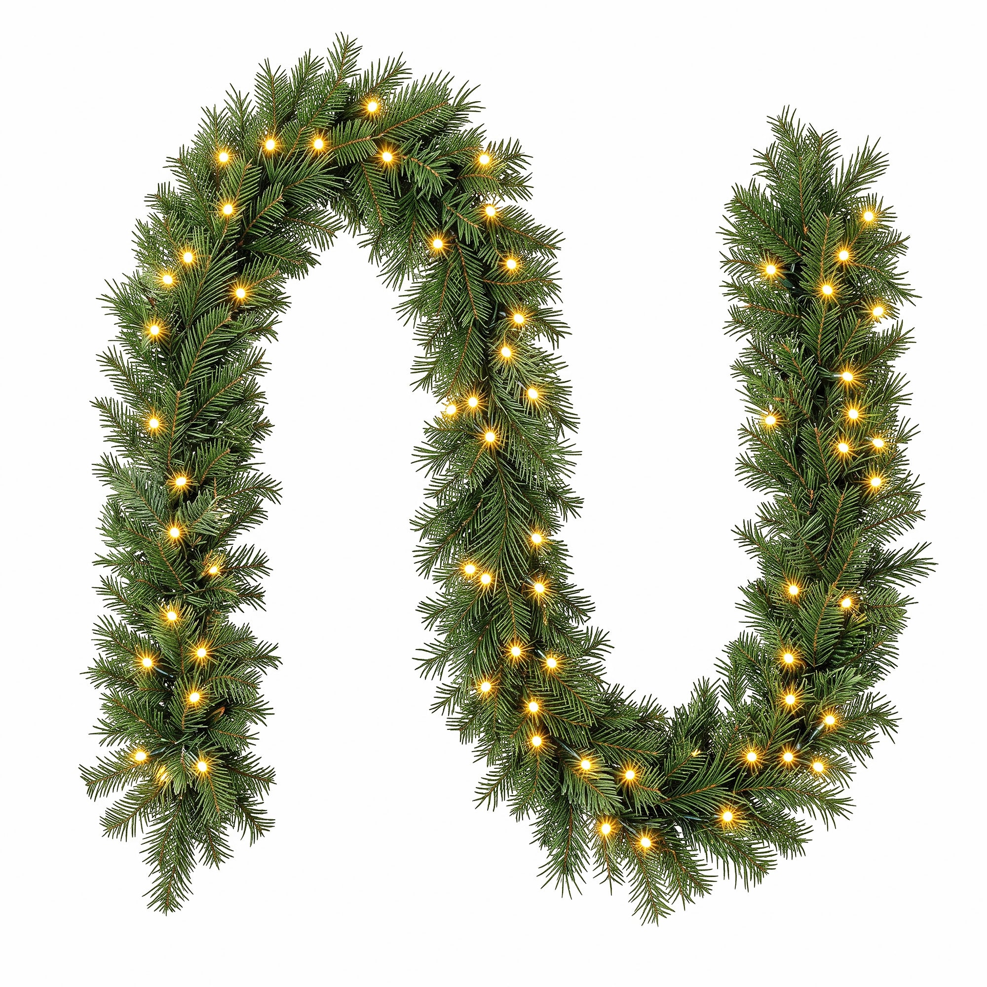 Jingle Jollys 2.7M Christmas Garland 8 Mode LED Lights Timing 200Tips Xmas Decor