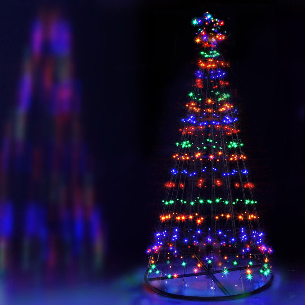 Jingle Jollys Solar Christmas Tree 2.1M 264 LED Xmas Tree Decor Multi Colour