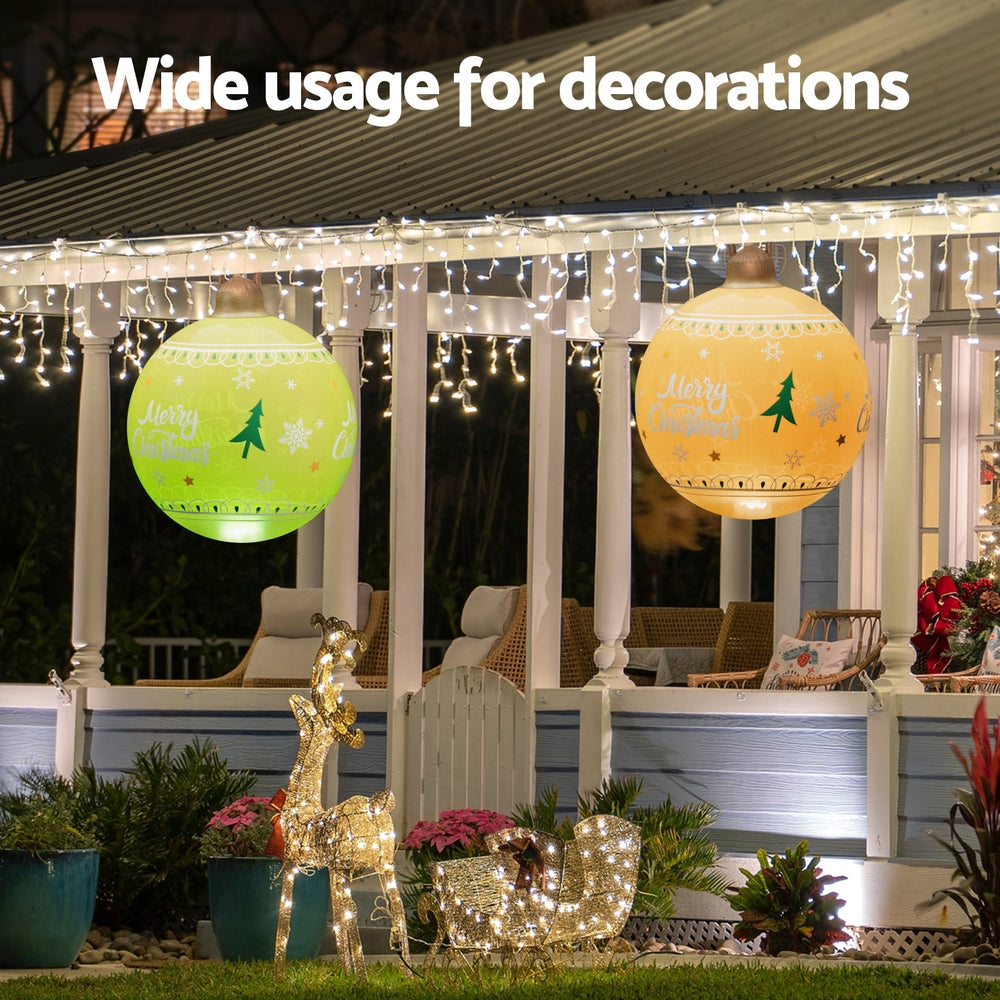 Jingle Jollys Christmas Inflatable Ball Led 60cm Decoration Giant Bauble Gold