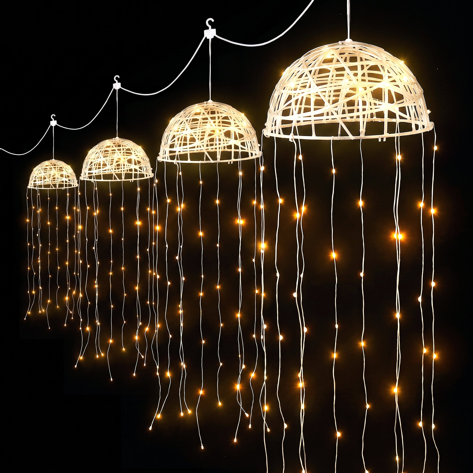 Jingle Jollys Christmas Lights Solar Jellyfish 4Pcs Garden Decorative Warm White
