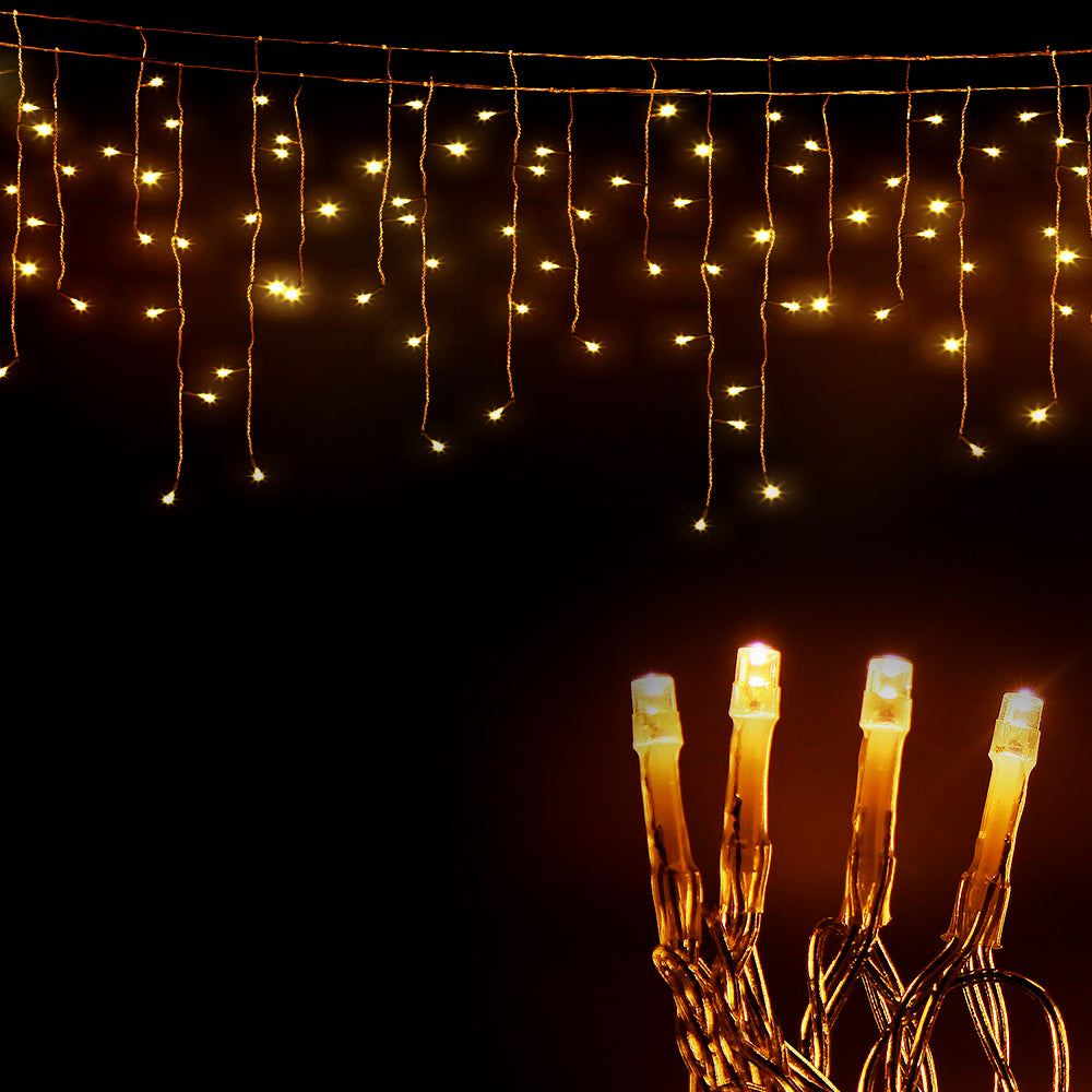 Jingle Jollys 20M Christmas Lights Icicle Light 800 LED Warm White Decor