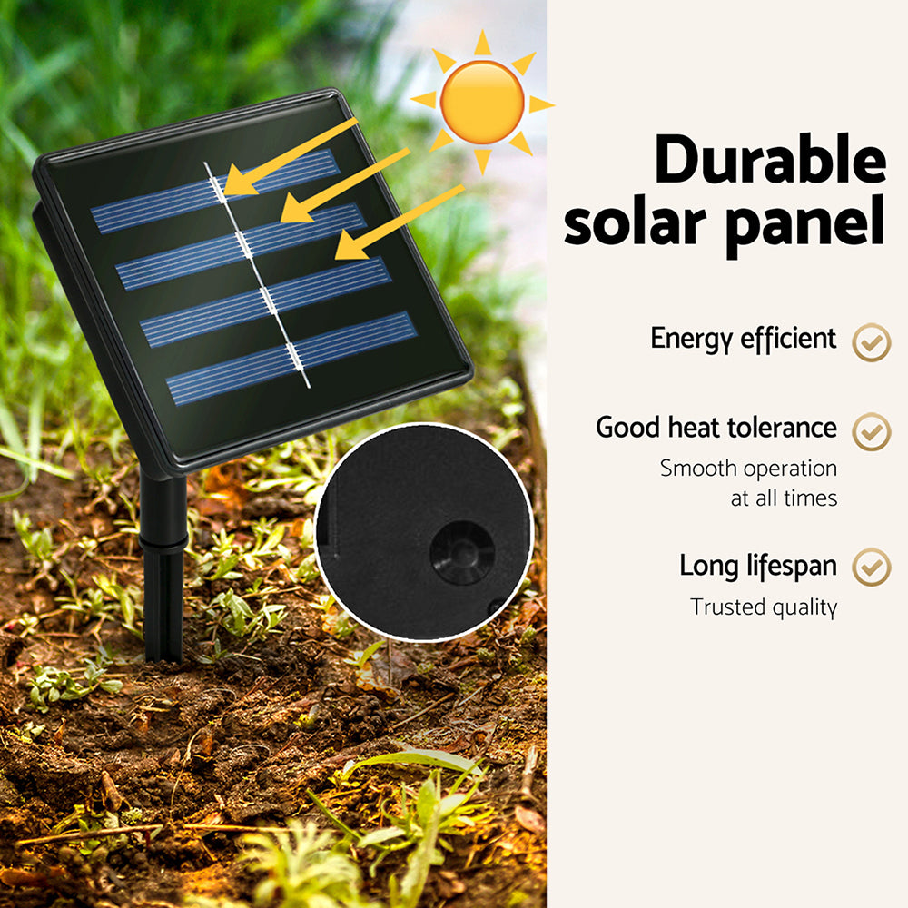 Jingle Jollys Christmas Lights 60cm Motif 160 LED Solar Wreath Xmas Decorations