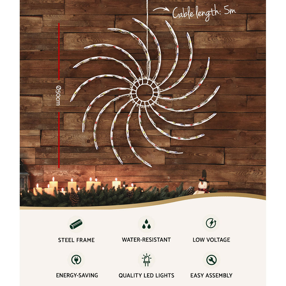 Jingle Jollys Christmas Lights 50cm Spin 128 LED? Decorations