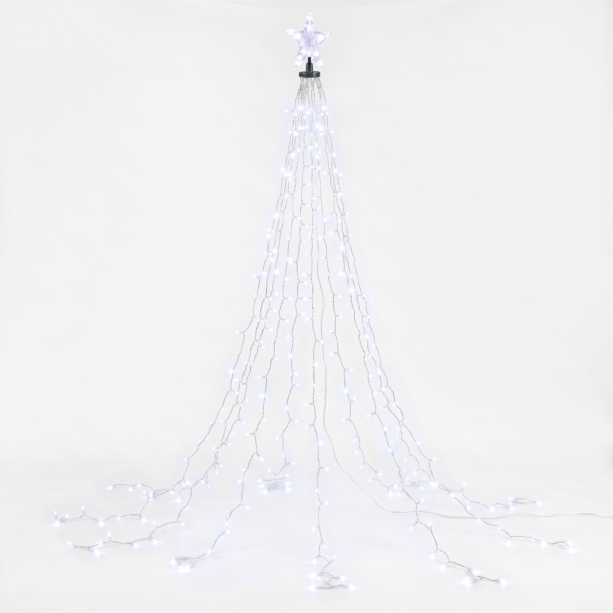 Jingle Jollys 2.5M Christmas Tree Lights Christmas Lights Tree Topper Waterfall Fairy Lights White