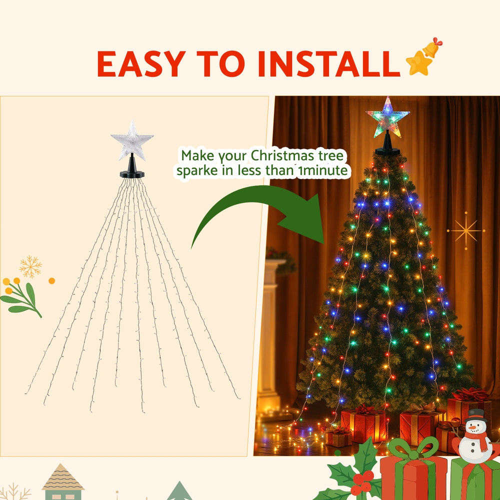 300 LED 2.5M Christmas Lights Waterfall String Fairy Light Jingle Jollys