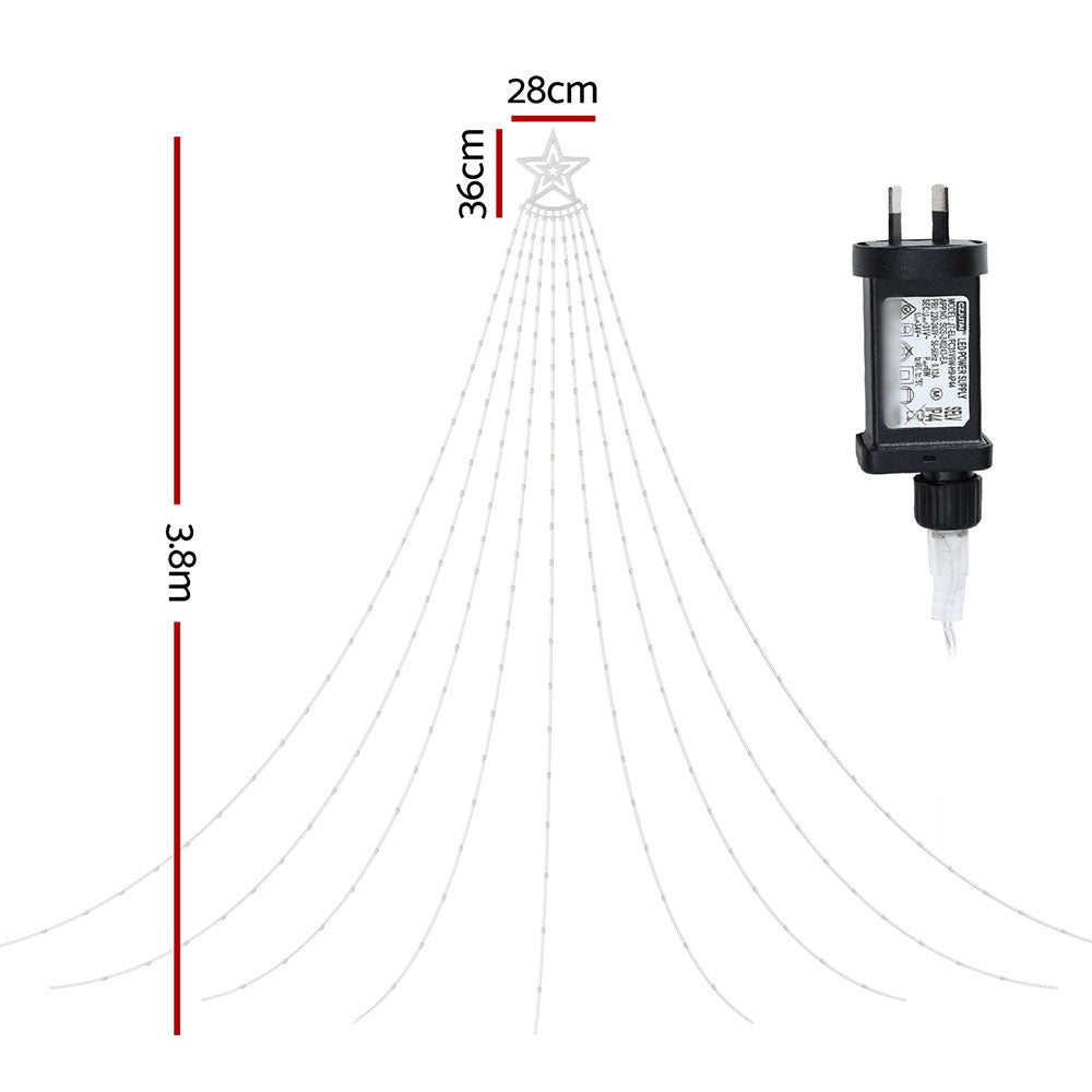 Jingle Jollys 3.8M Christmas Lights Waterfall String Light 340 LED
