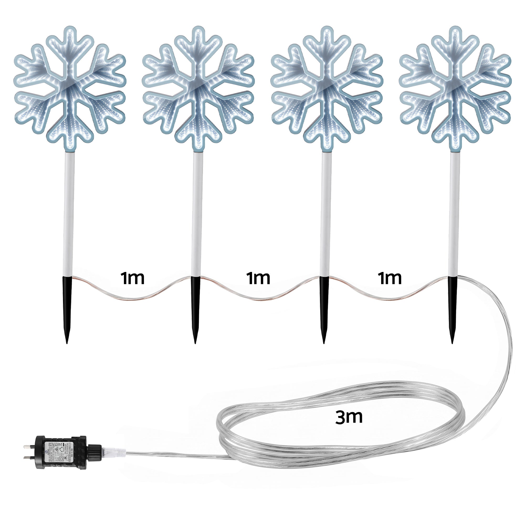 Jingle Jollys 4 Pack Christmas Lights Path Lights Garden Decoration Outdoor Pathway Lighting