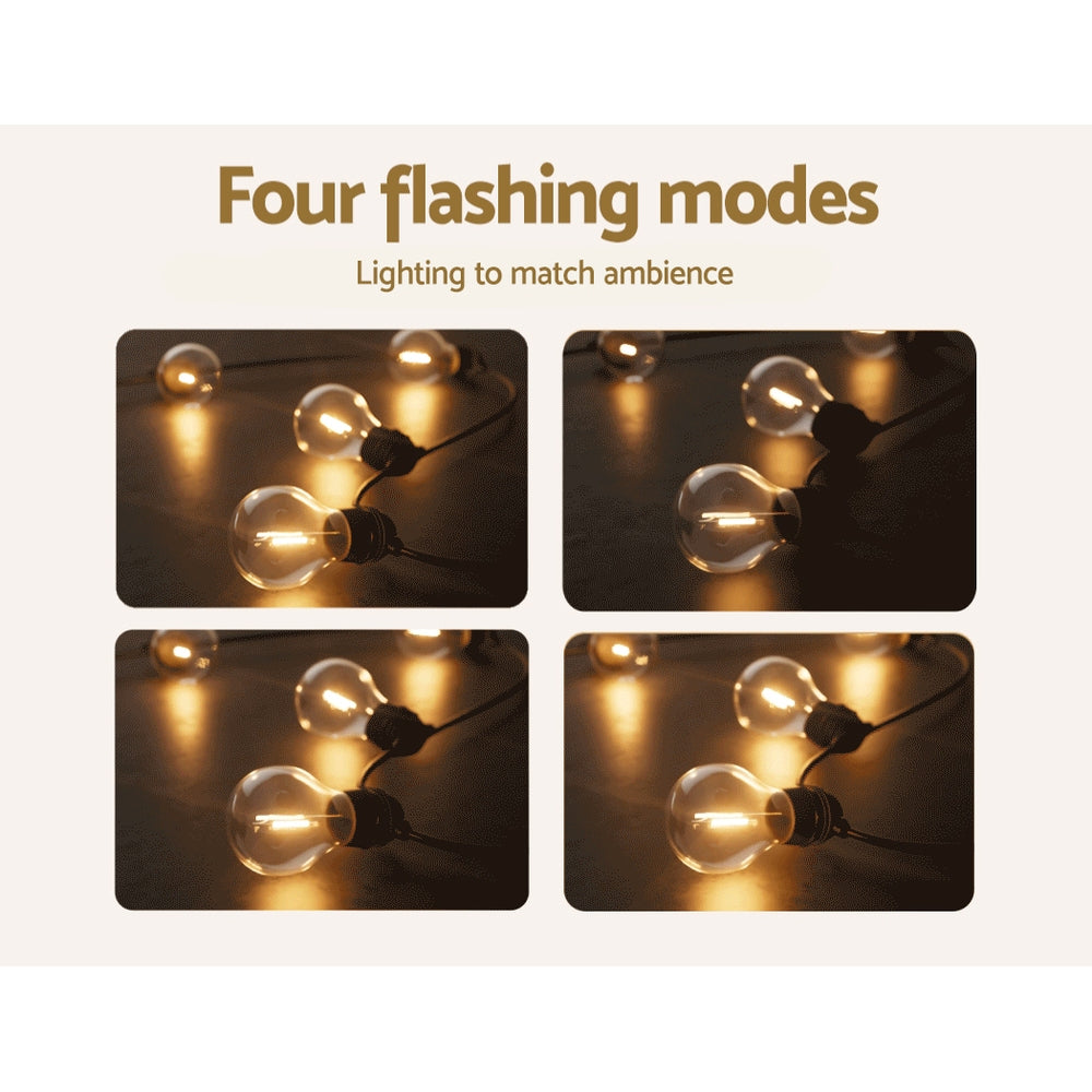 17m Solar Festoon Lights Outdoor LED String Light 2pcs Christmas Decorations