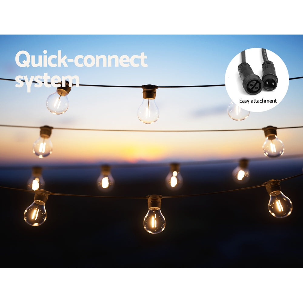 17m Solar Festoon Lights Outdoor LED String Light 2pcs Christmas Decorations