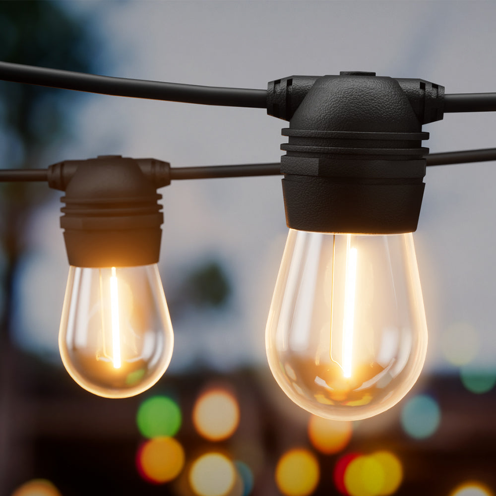 17m Solar Festoon Lights Outdoor LED String Light 2pcs Christmas Party Decor