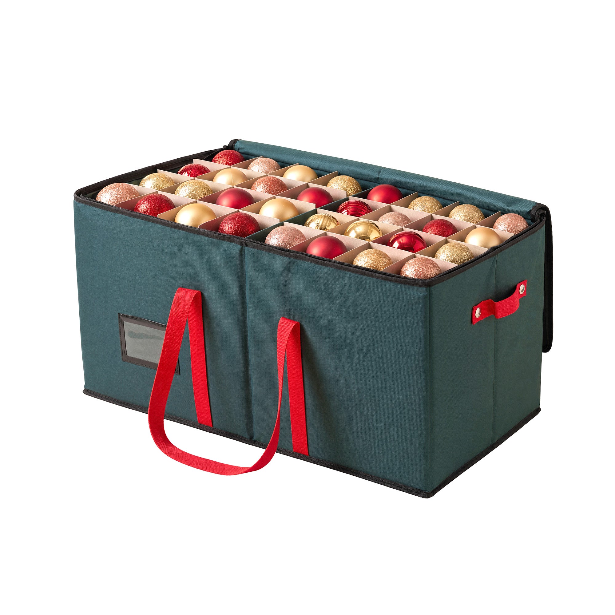Jingle Jollys Christmas Baubles Storage Box 128 Slots Decor Ornaments Container Green