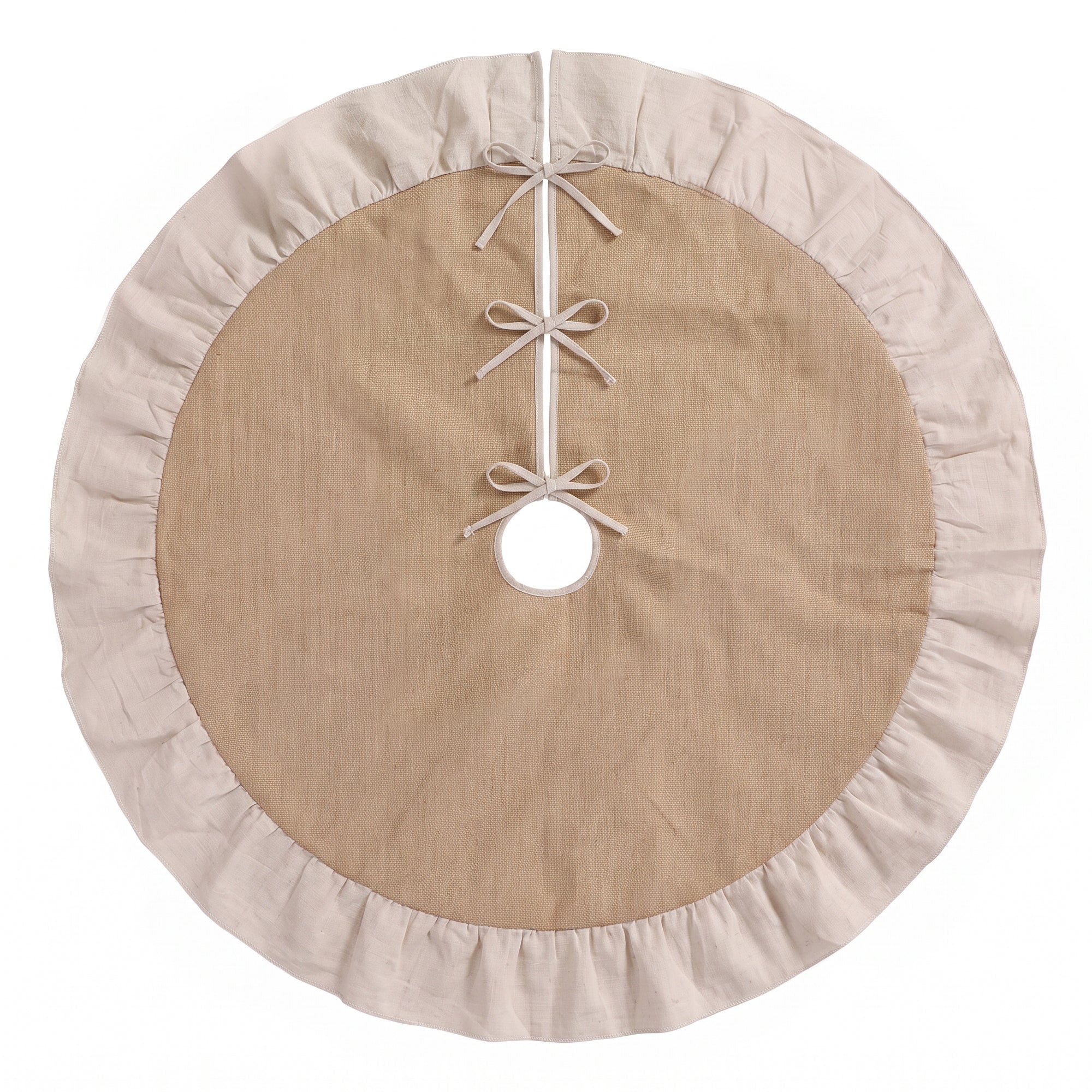 Jingle Jollys 120cm Christmas Tree Skirt Linen Christmas Tree Mat Decor
