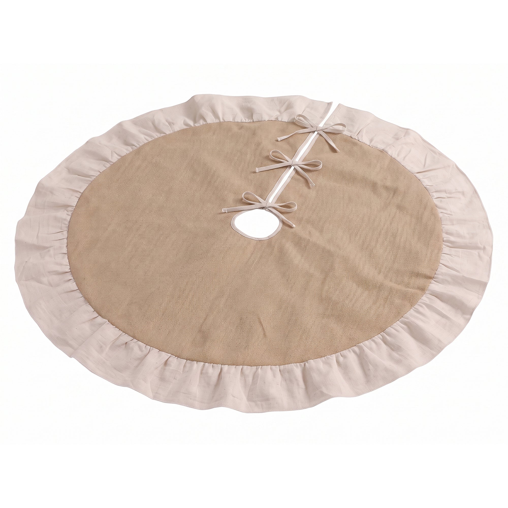 Jingle Jollys 120cm Christmas Tree Skirt Linen Christmas Tree Mat Decor
