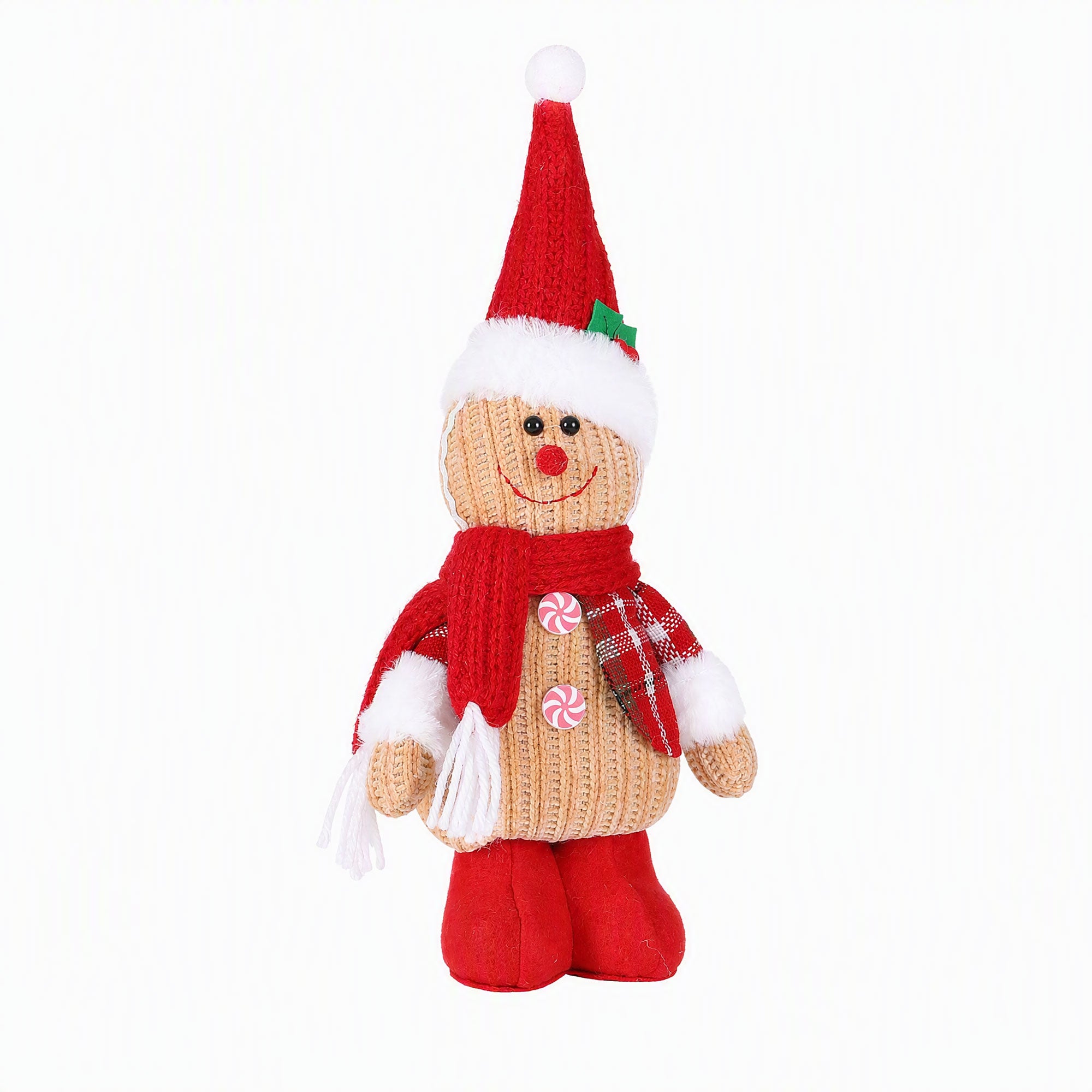 Jingle Jollys Christmas Gingerbread Man Standing Ornament Knitted Christmas Indoor Decor