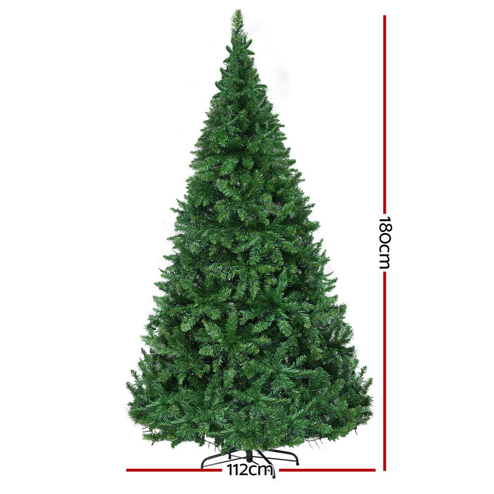 Jingle Jollys Christmas Tree 1.8m LED Xmas Tree Decorations 874 Tips 8 Modes