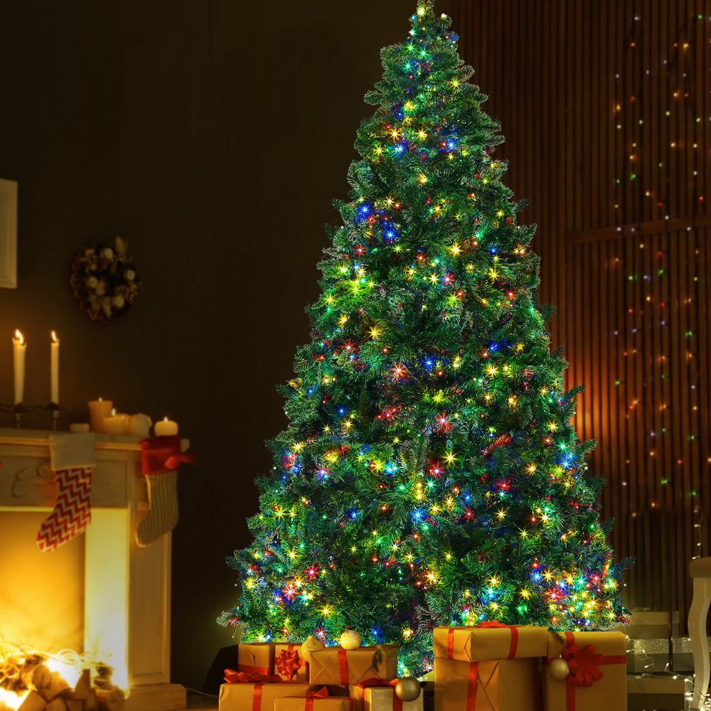 Jingle Jollys Christmas Tree 2.1m Xmas Tree Decoration 9 Light Modes Dual Colour