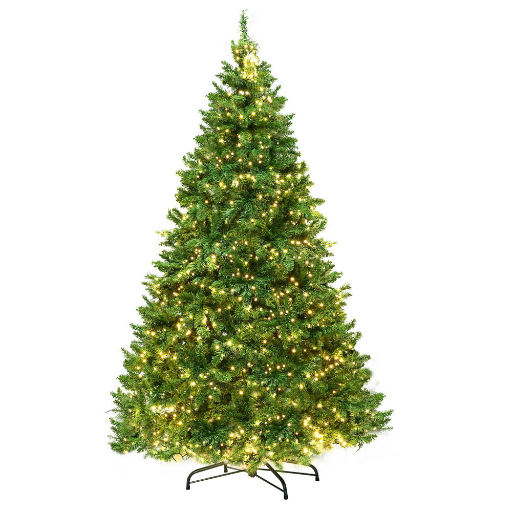 Jingle Jollys Christmas Tree 2.4m Xmas Tree Decorations 1488 LEDs 8 Light Modes