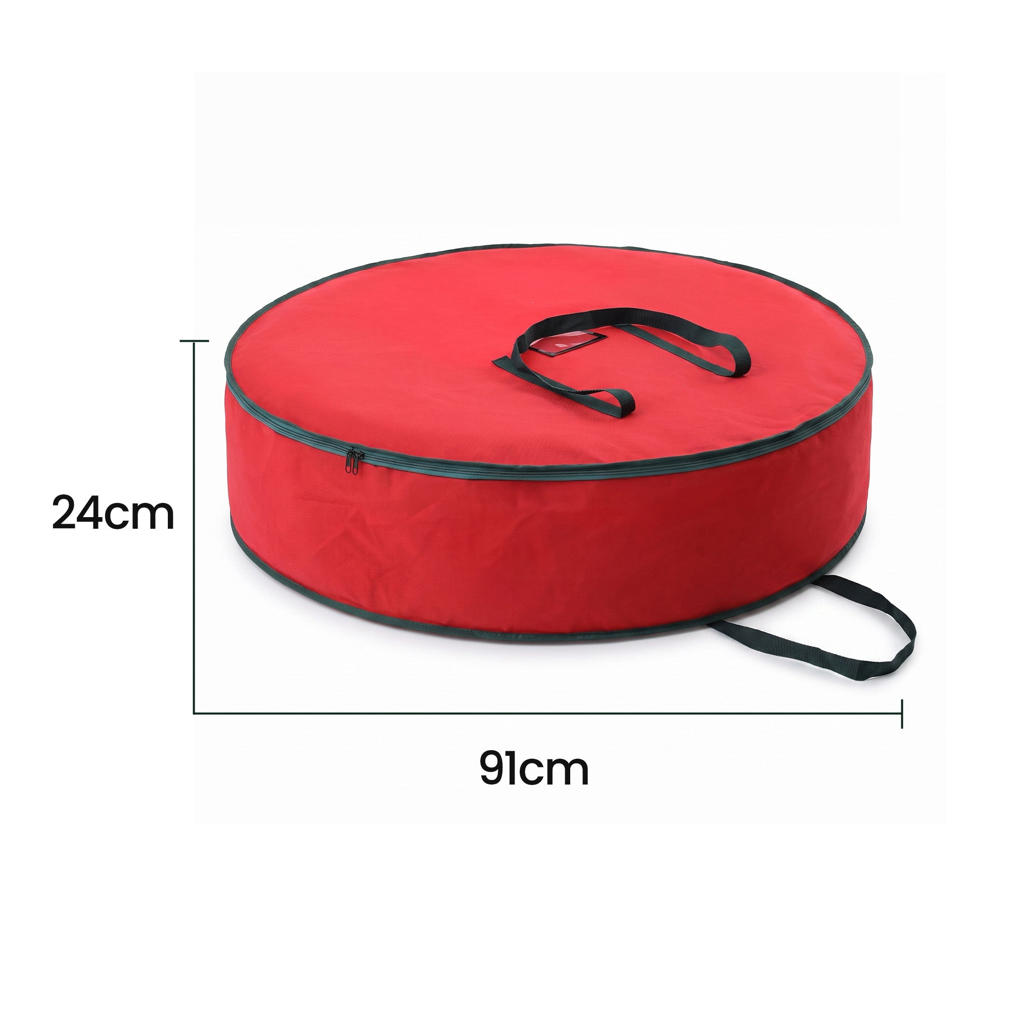 Jingle Jollys Christmas Garland Wreath Storage Bag Baubles Ornaments Container Red