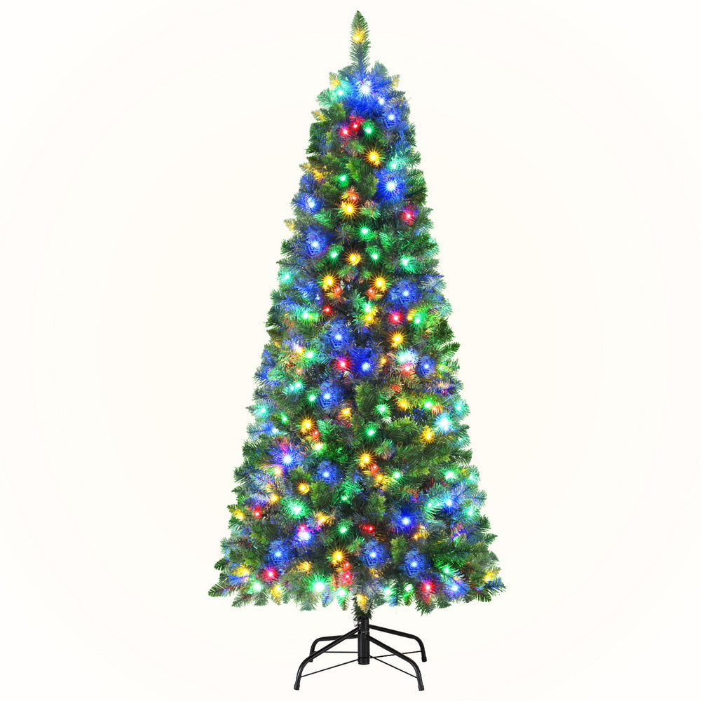 Jingle Jollys 1.8M Pre-lit Christmas Tree 9 Modes Dual Colour 200 LED Light Xmas