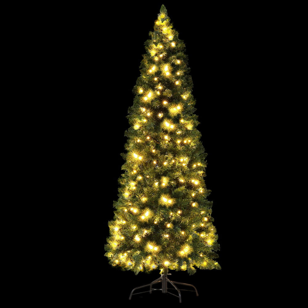 Jingle Jollys 1.8M Pre-lit Christmas Tree 9 Modes Dual Colour 200 LED Light Xmas
