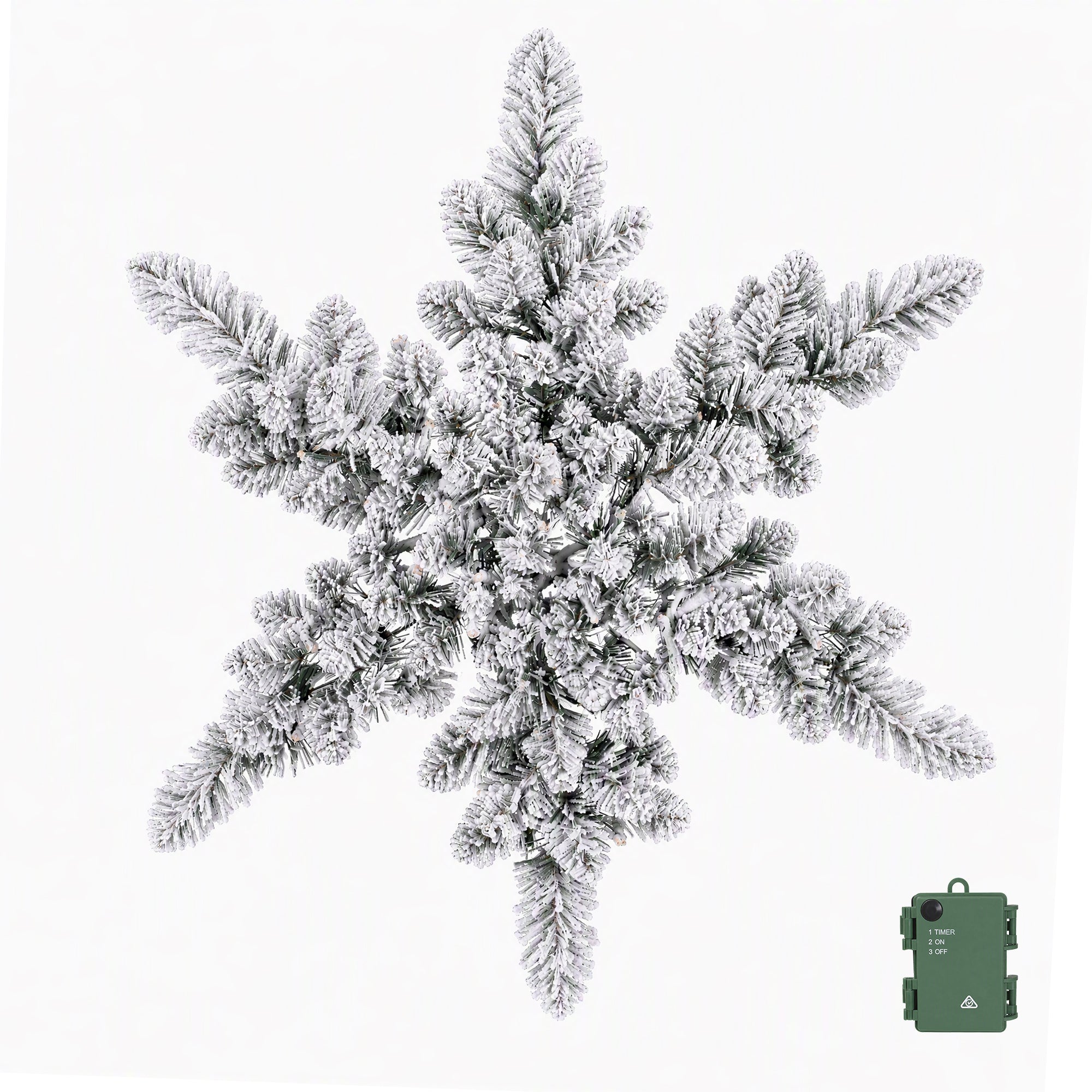 Jingle Jollys 60cm Flocked Snowflake Christmas Wreath Garland Pre-Lit 40 LED Light Decor