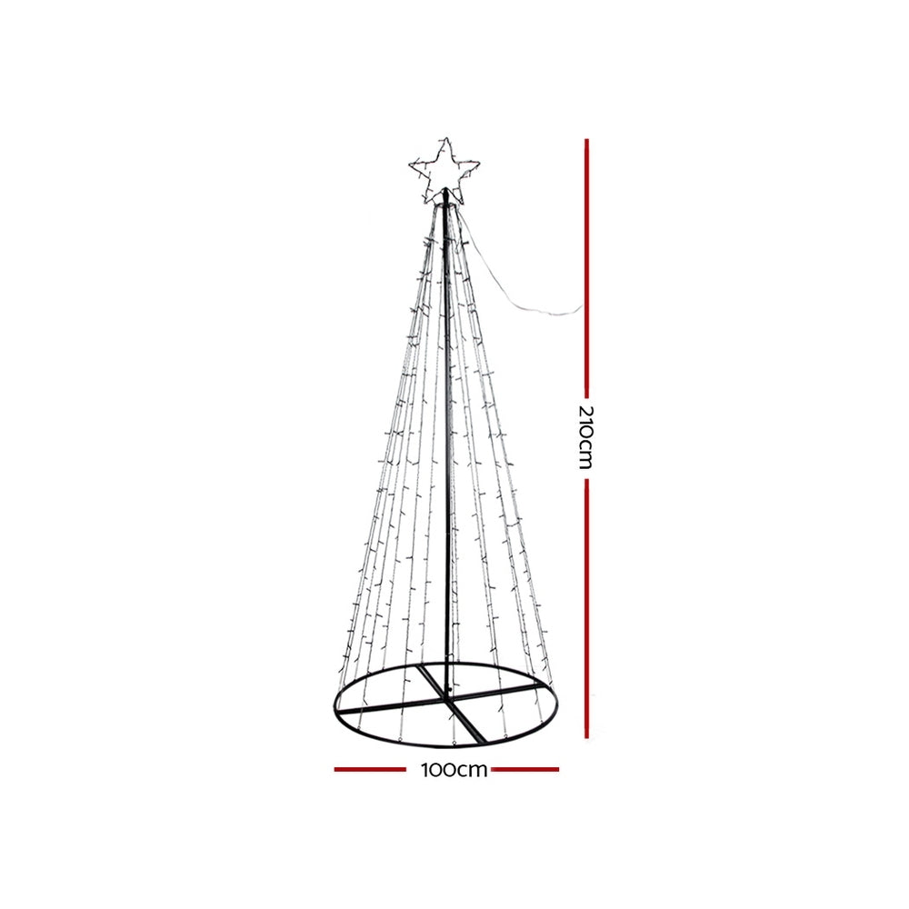 Jingle Jollys Solar Christmas Tree 2.1M 264 LED Xmas Tree Decor Multi Colour