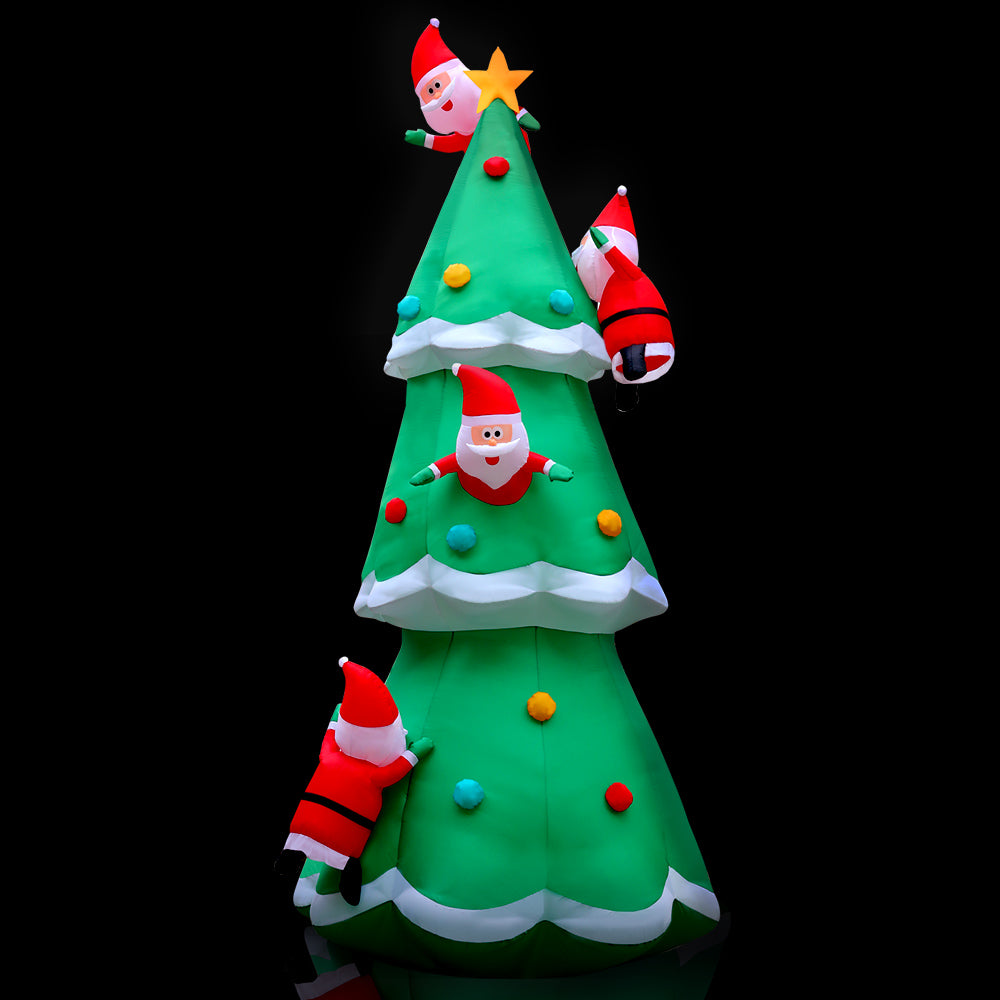 Jingle Jollys Christmas Inflatable Santa Tree 5M Illuminated Decorations