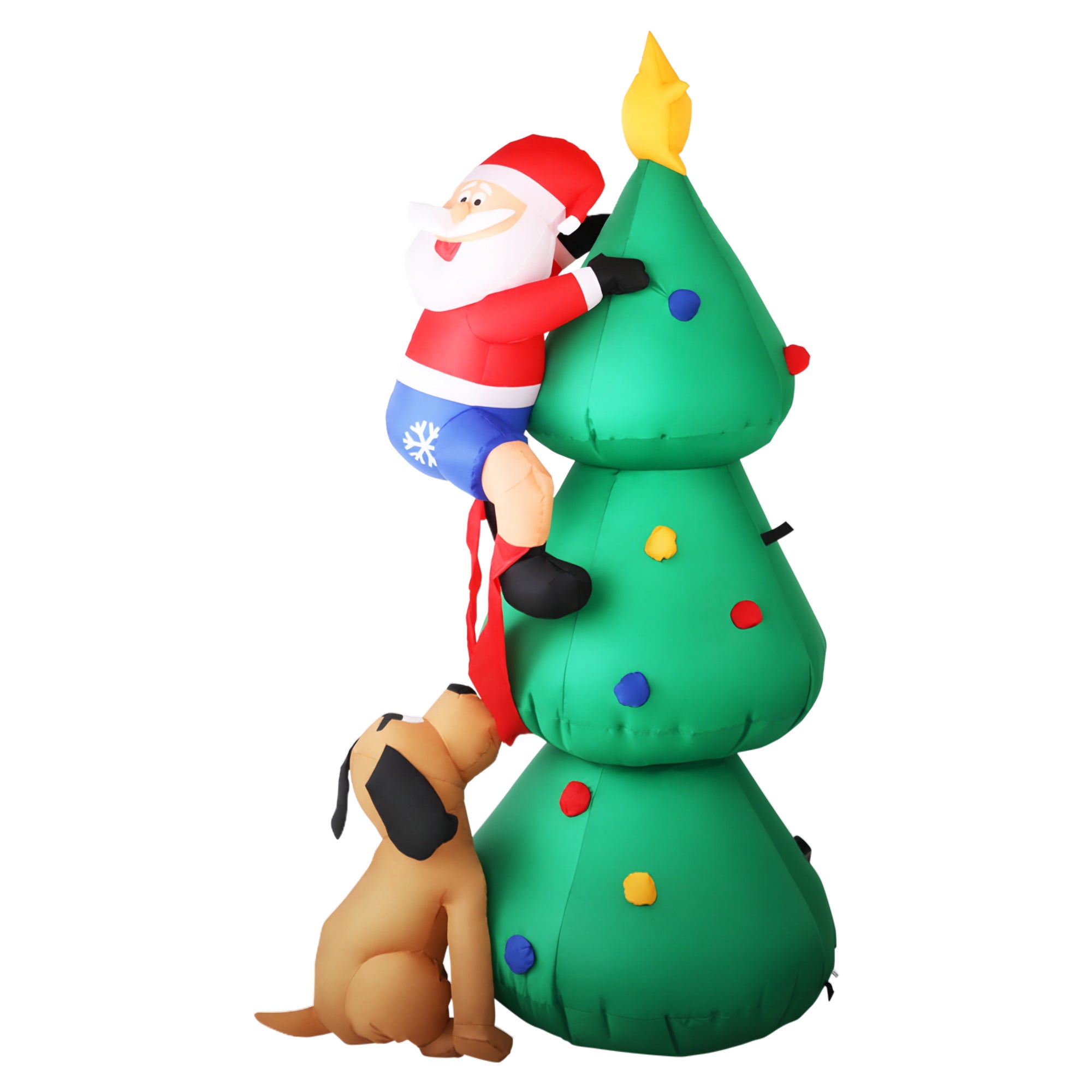 Jingle Jollys Christmas Inflatable Santa Tree 1.8M Illuminated Decorations