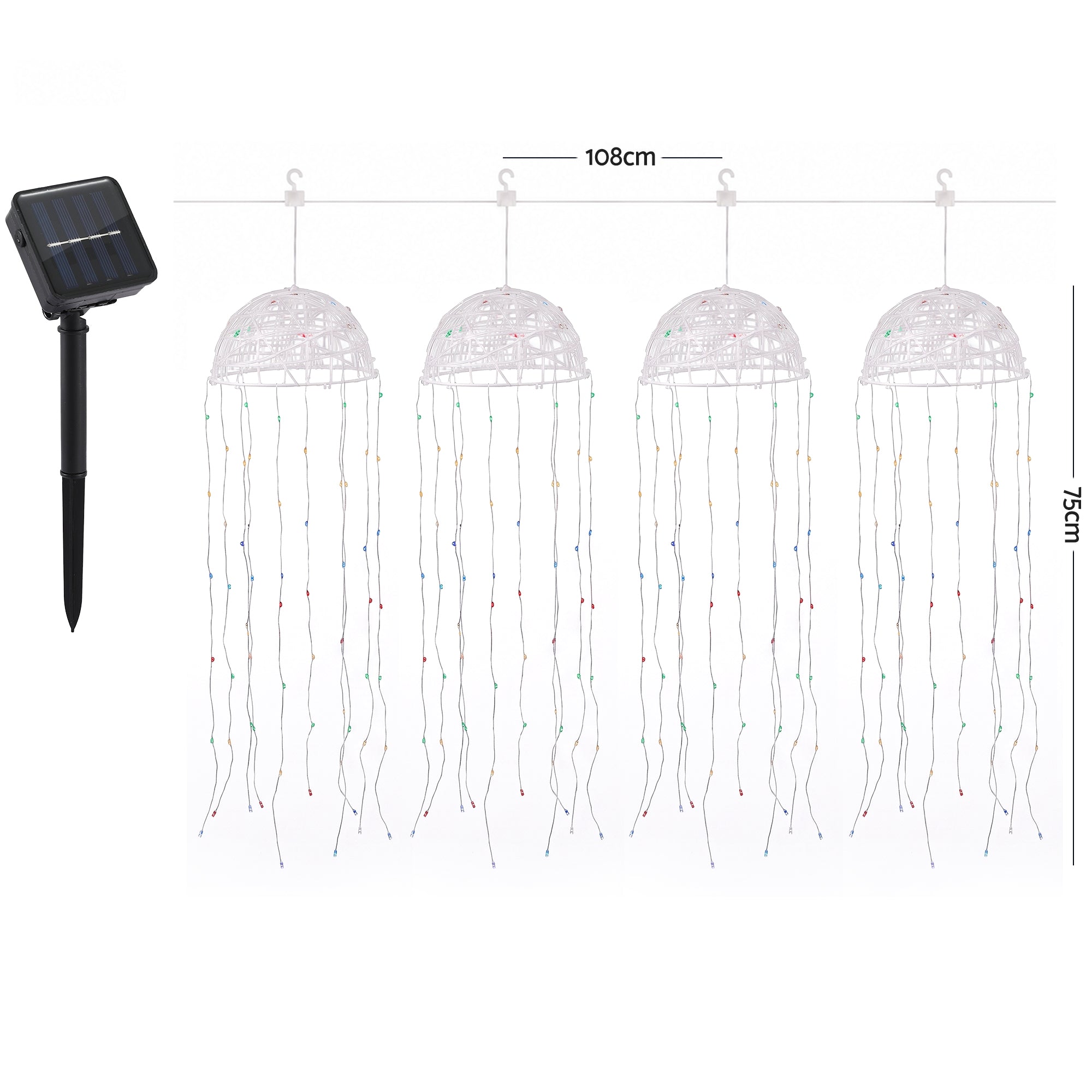 Jingle Jollys Christmas Lights Solar Jellyfish 4Pcs Garden Decorative Multi-Color