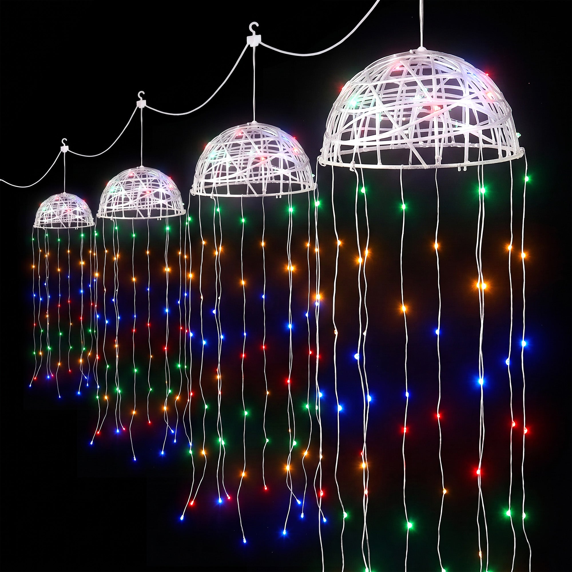 Jingle Jollys Christmas Lights Solar Jellyfish 4Pcs Garden Decorative Multi-Color