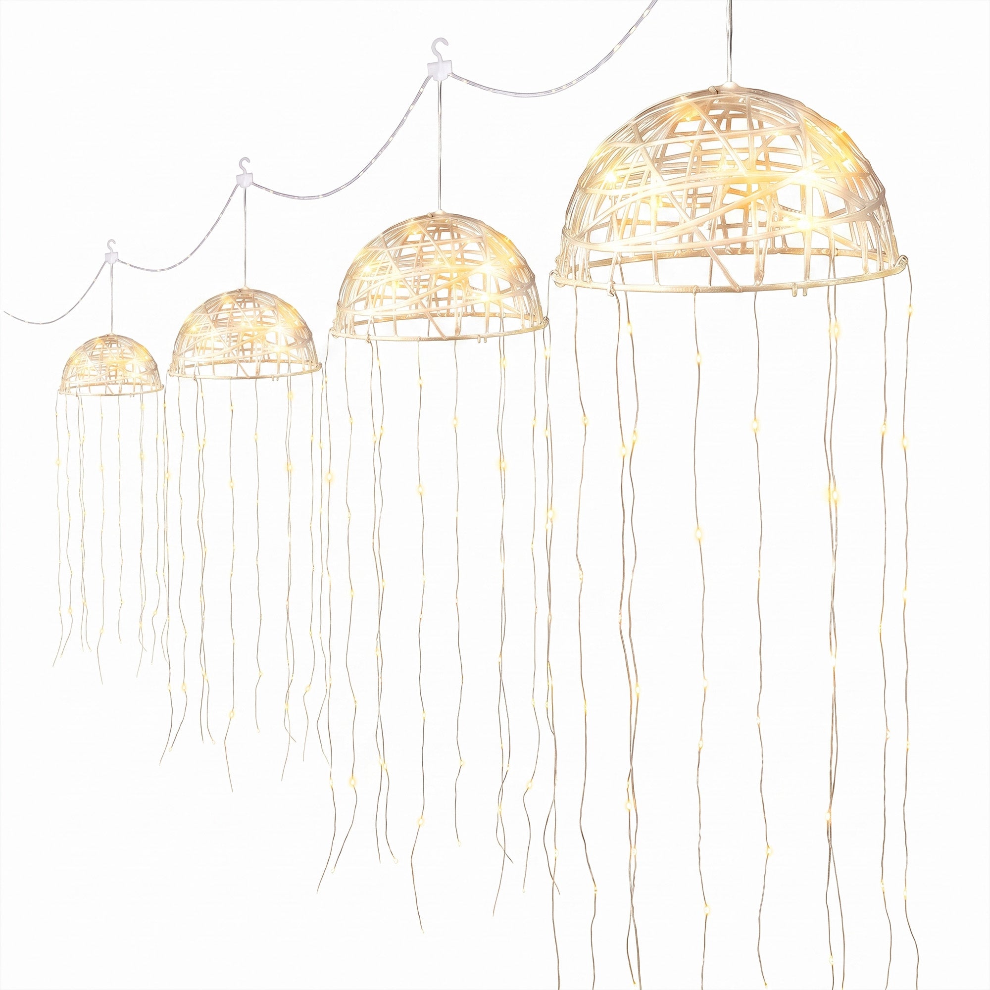 Jingle Jollys Christmas Lights Solar Jellyfish 4Pcs Garden Decorative Warm White