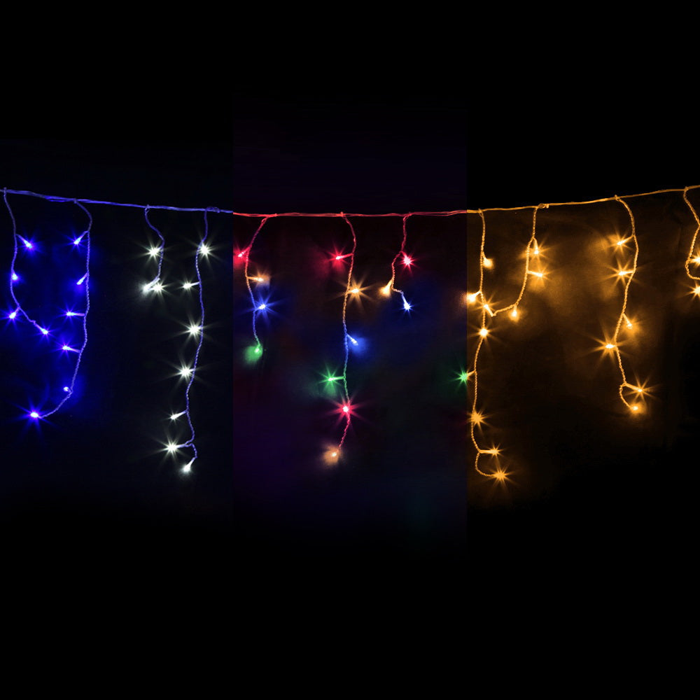 Jingle Jollys 20M Christmas Lights Icicle Light 800 LED Multi-coloured