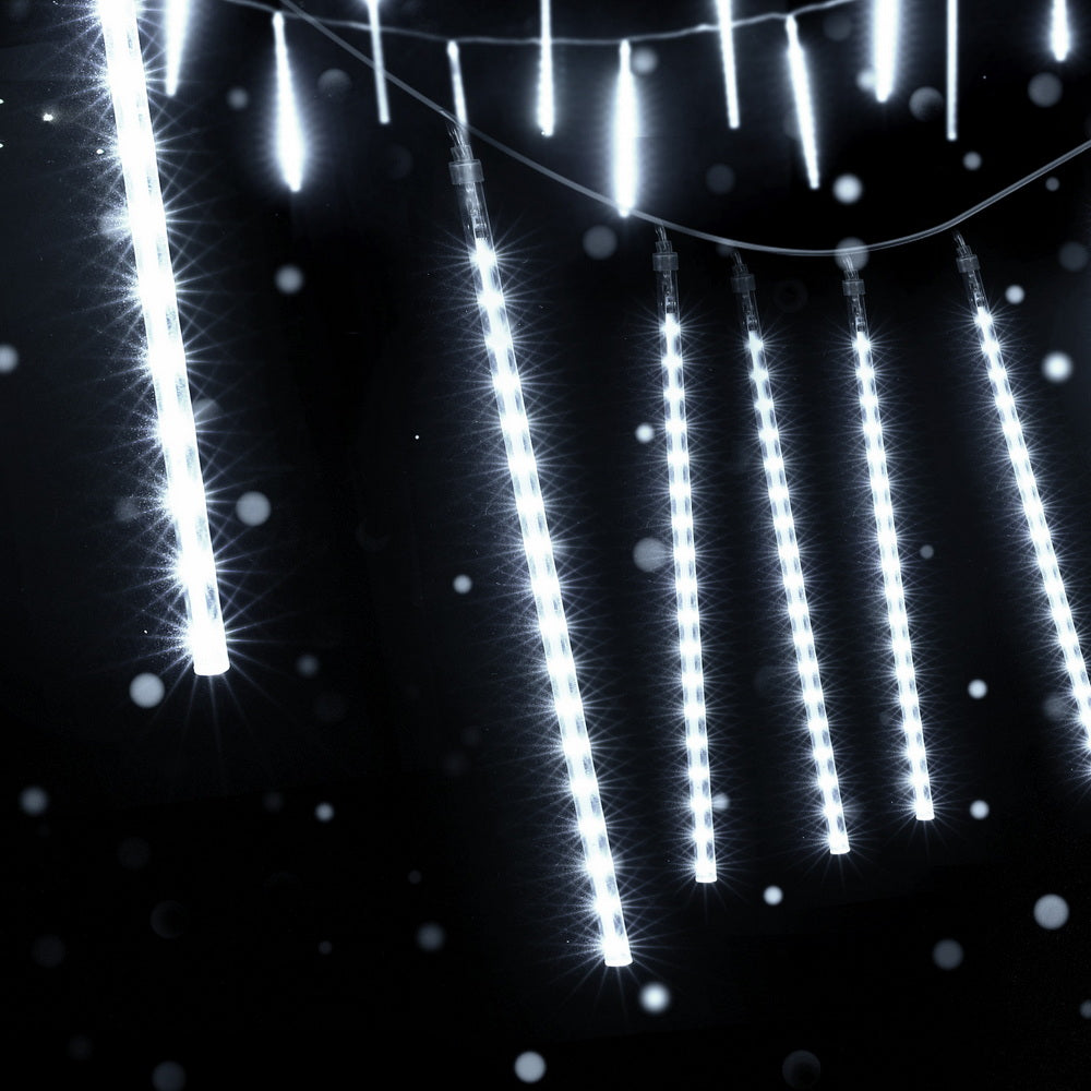 Jingle Jollys 7M Christmas Lights Shower Light 288 LED Icicle Falling Metor White