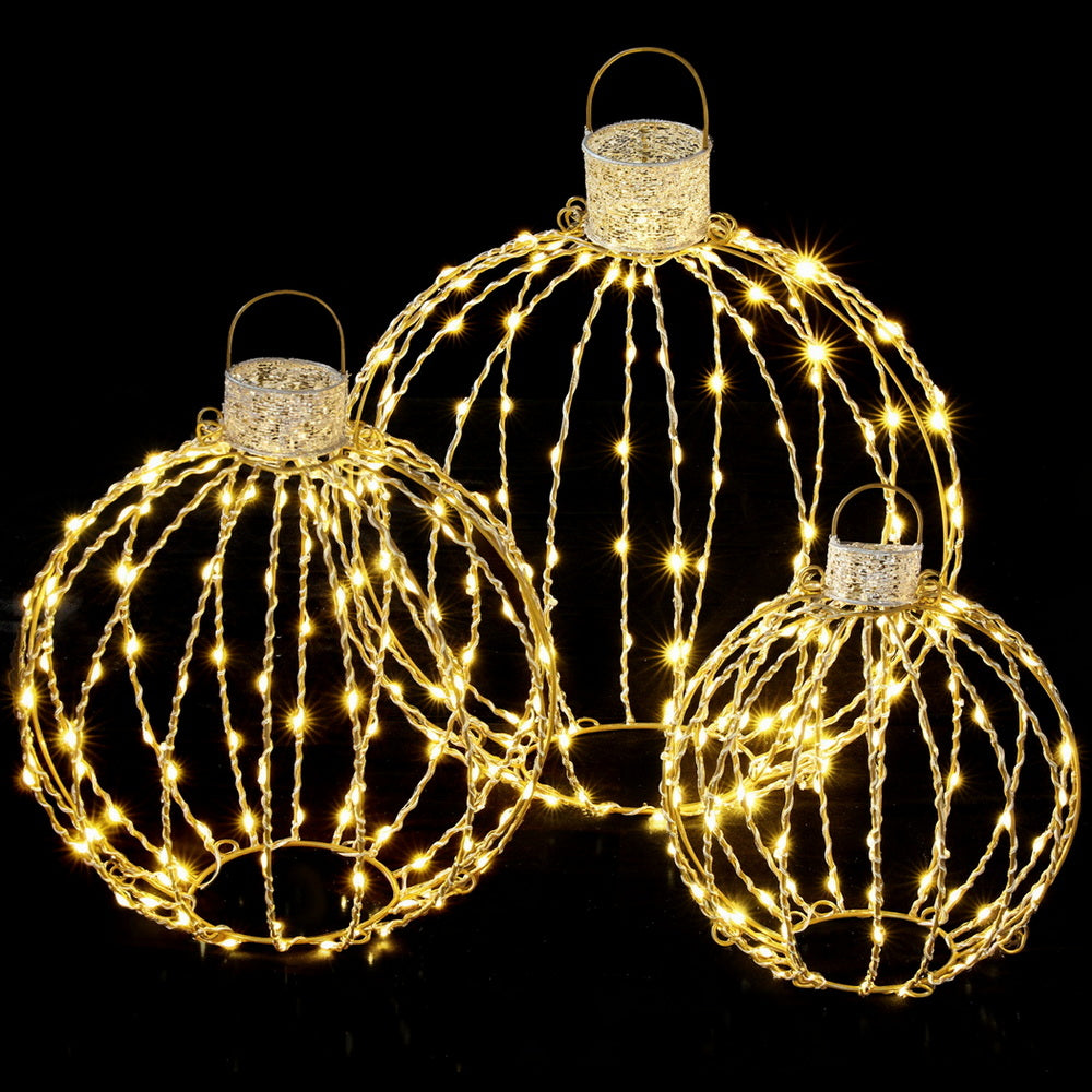 3 PCS Christmas Lights 320 LED Fairy Light Ball Decorations Jingle Jollys