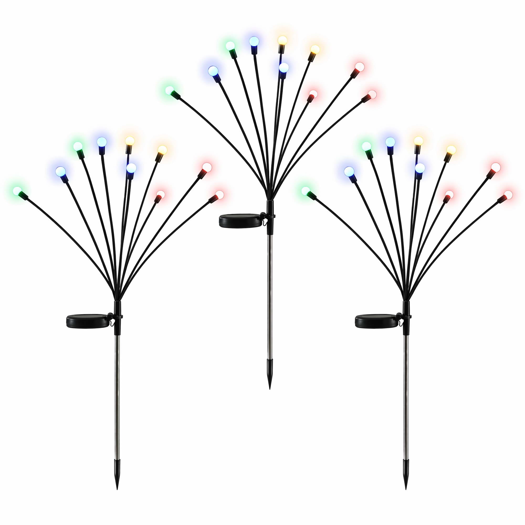Jingle Jollys Christmas Lights Solar Firefly Lights Garden Decoration Path Lights Multicolour 3 Pack